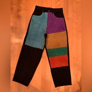 👖 VINTAGE MACHINE Mom Jeans with Colorful Patchwork